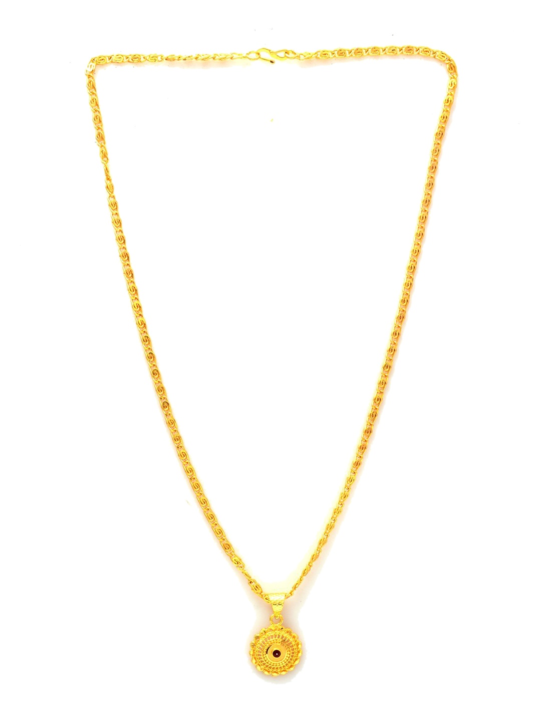 

Jewar Mandi Unisex Gold-Tonned Gold-Plated Pendant With Chain