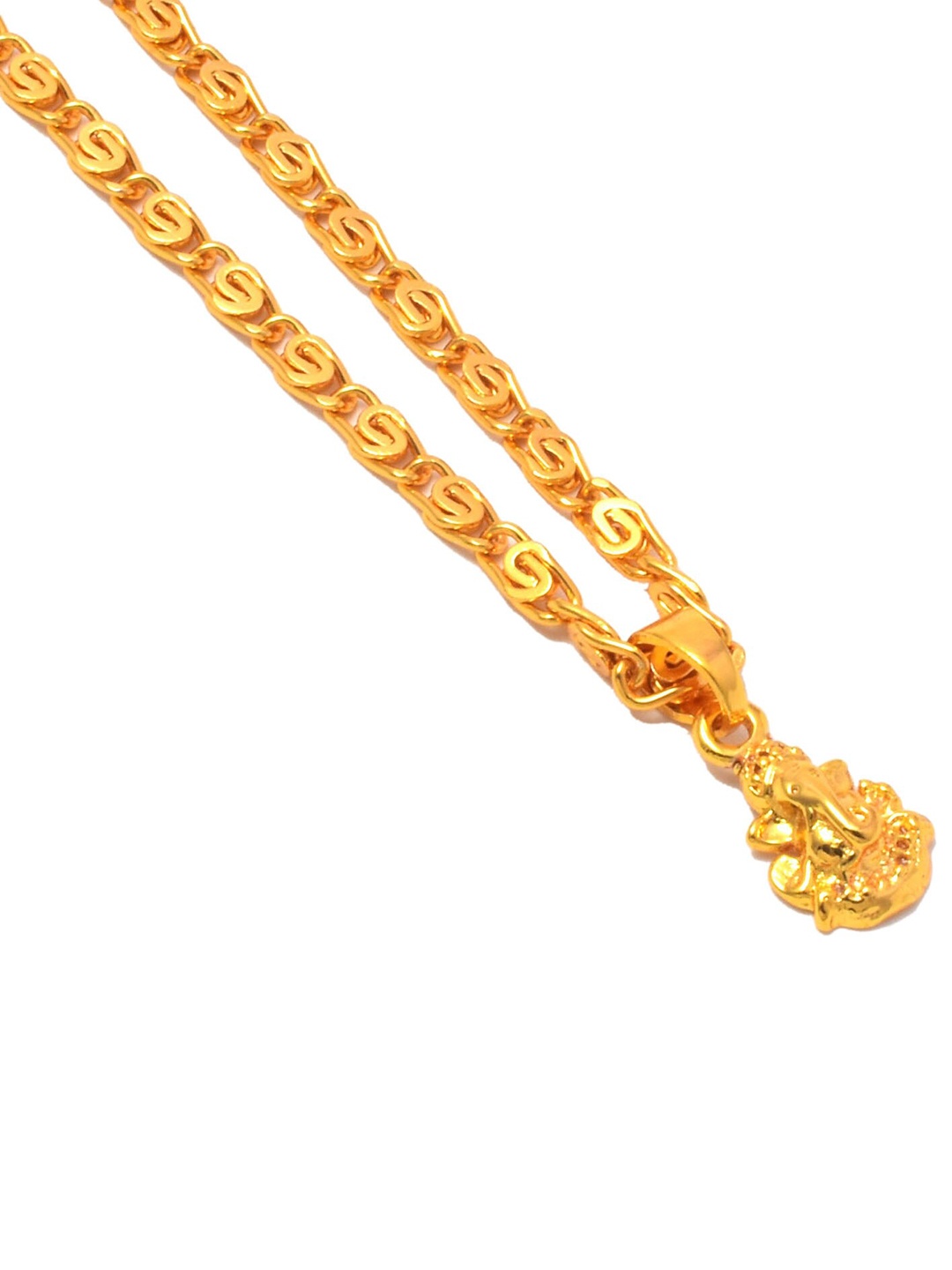 

Jewar Mandi Unisex Gold-Tonned Gold-Plated Pendant With Chain