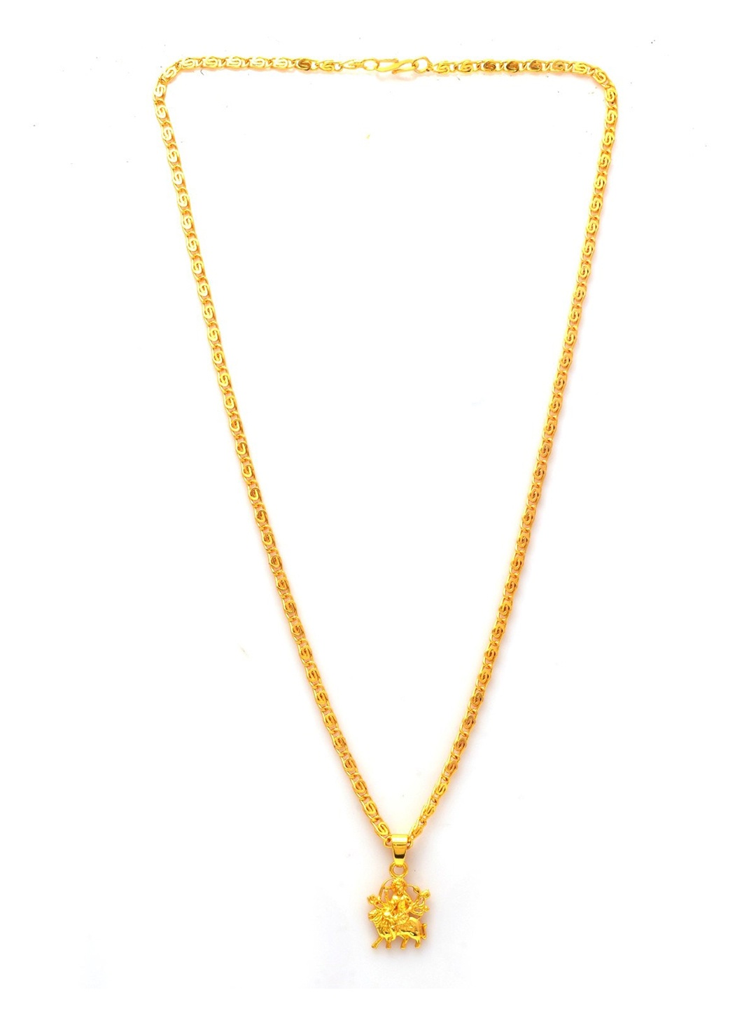 

Jewar Mandi Unisex Gold-Tonned Gold-Plated Pendant With Chain