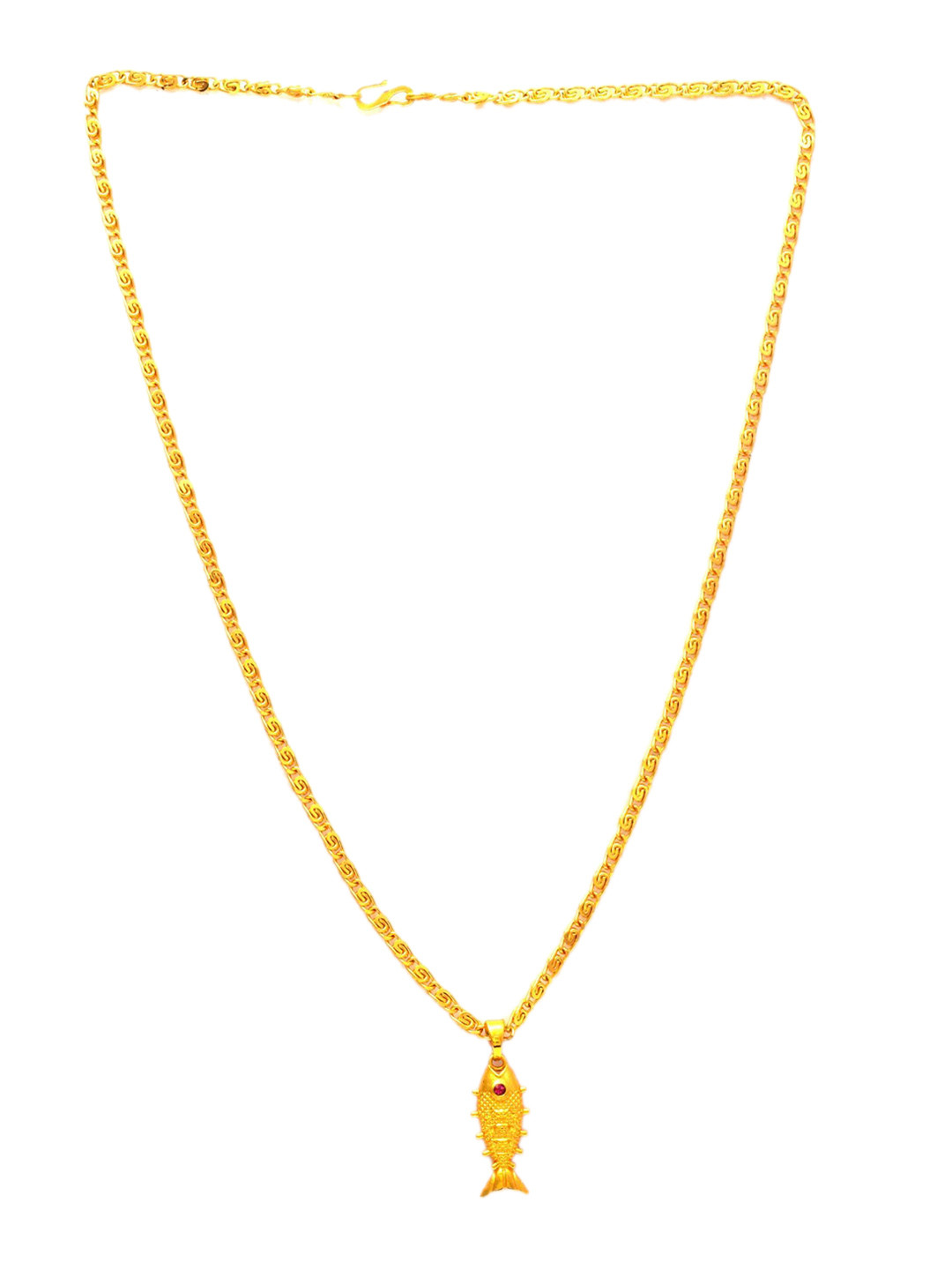 

Jewar Mandi Unisex Gold-Tonned Gold-Plated Pendant with Chain