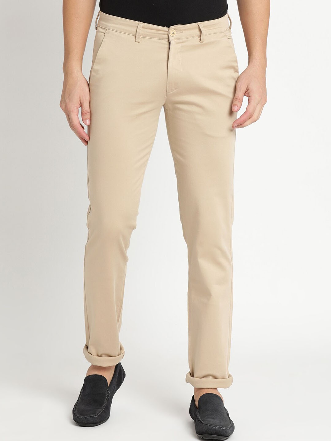 

Turtle Men Beige Relaxed Skinny Fit Trousers