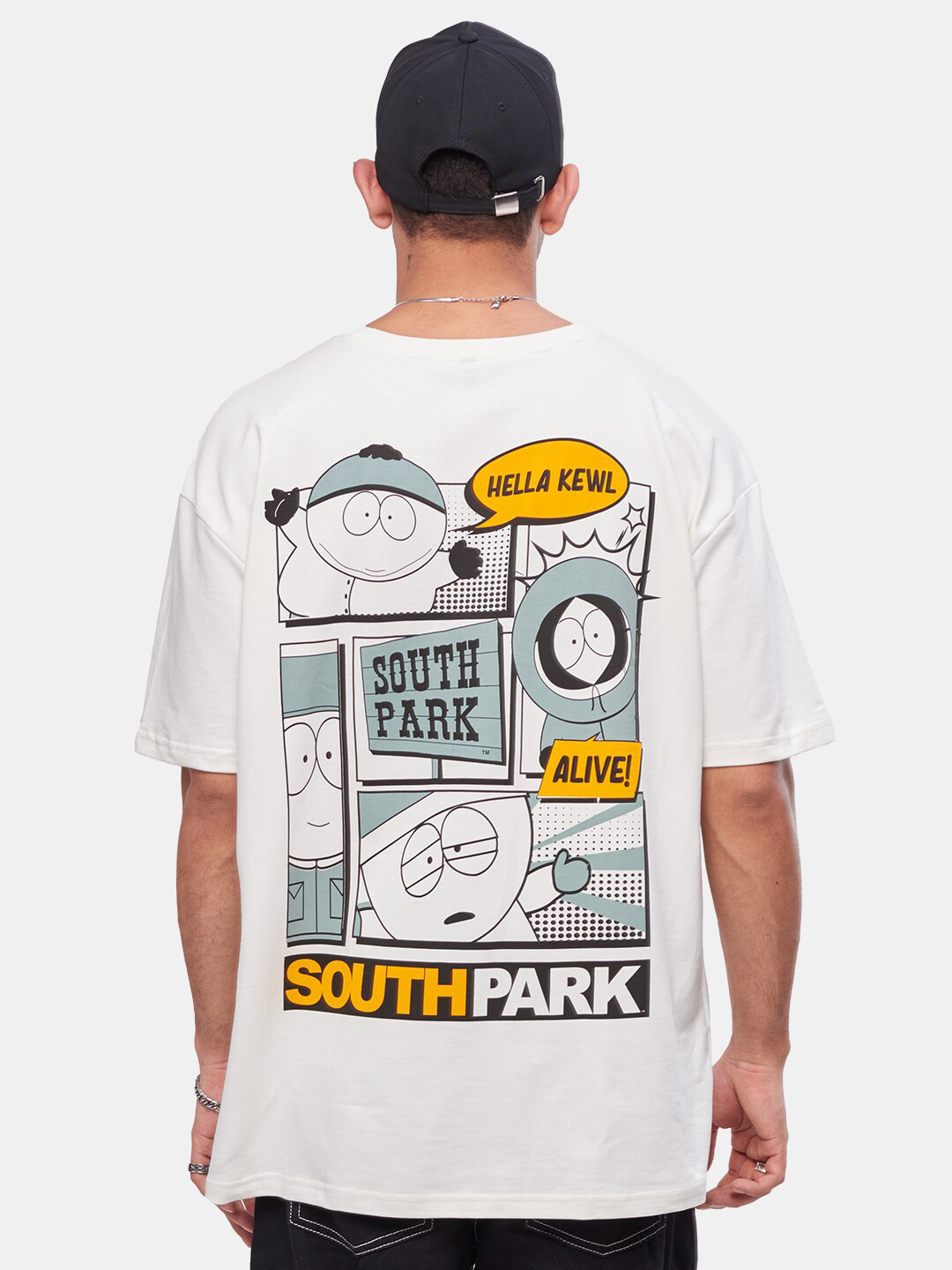 

The Souled Store Men White Printed Oversized T-Shirt