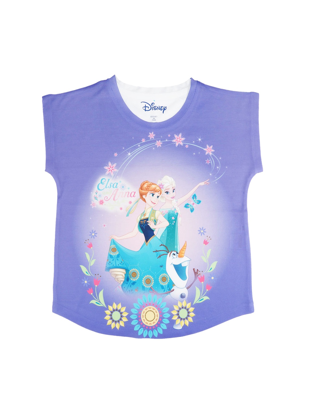 

Disney by Wear Your Mind Purple & White Printed T-shirt
