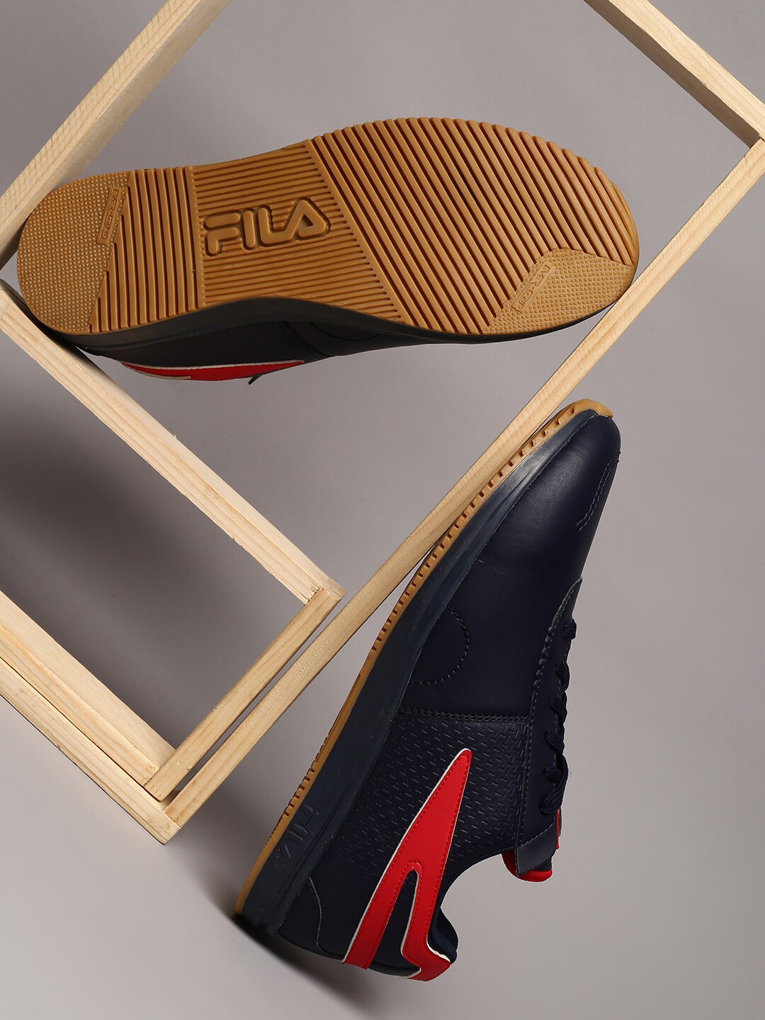 

FILA Men Blue Colourblocked PU Lace-Ups Slip-On Sneakers