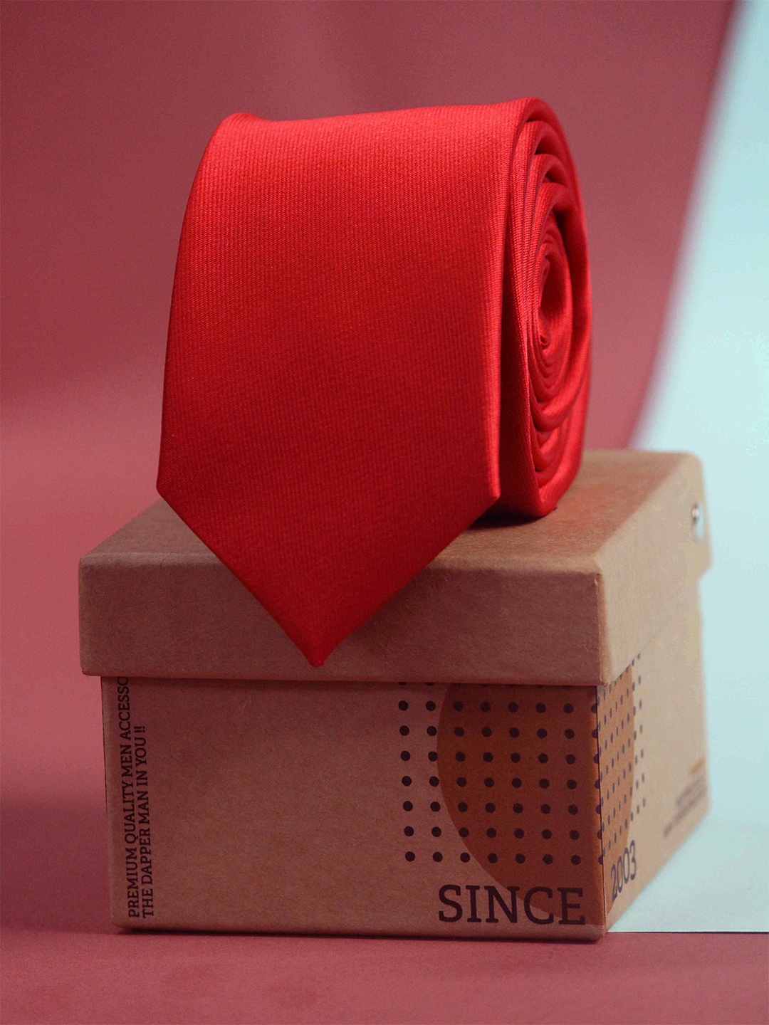 

Tossido Men Red Solid Skinny Tie