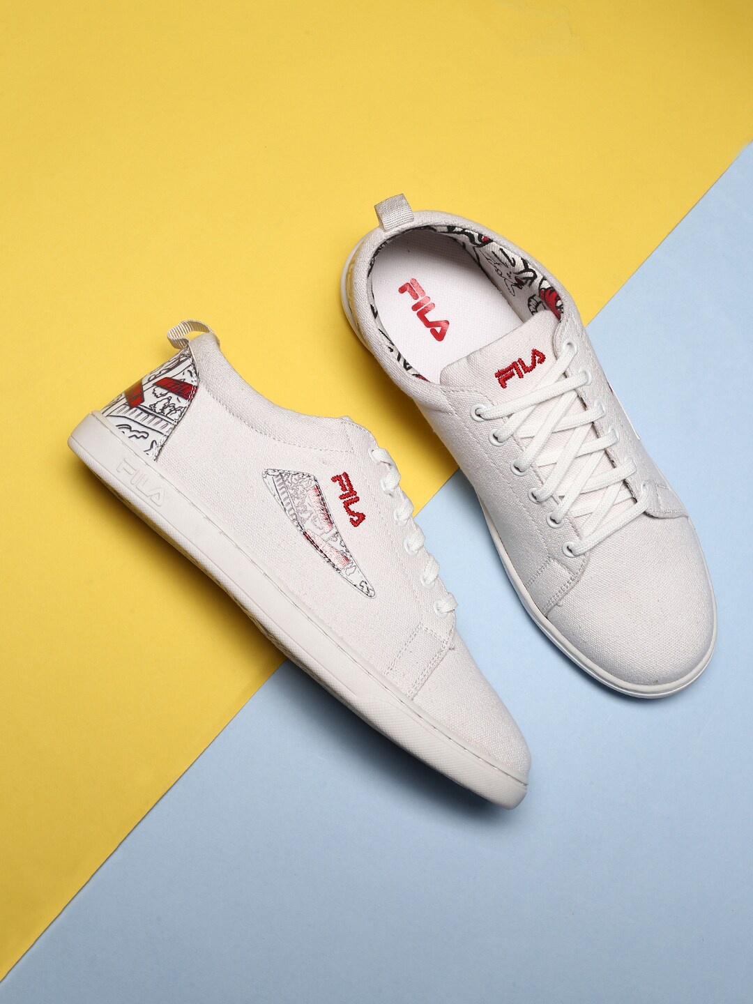 

FILA Women White PU Lace-Ups Sneakers