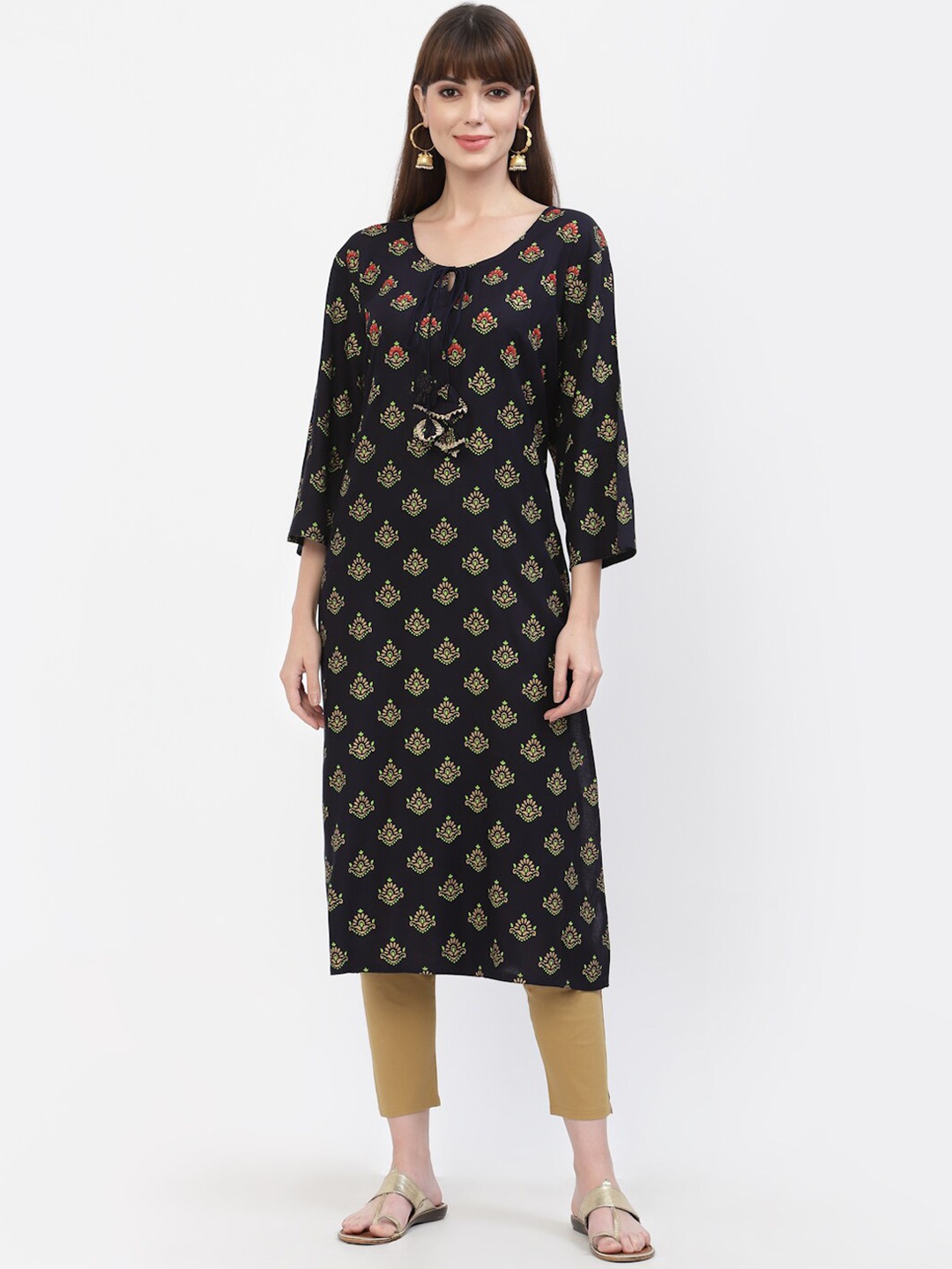 

YELLOW CLOUD Women Blue Ethnic Motifs Printed Kurta