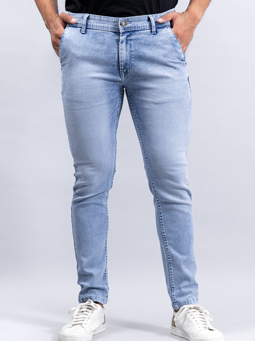 

Tistabene Men Blue Comfort Slim Fit Heavy Fade Light Shade Stretchable Jeans