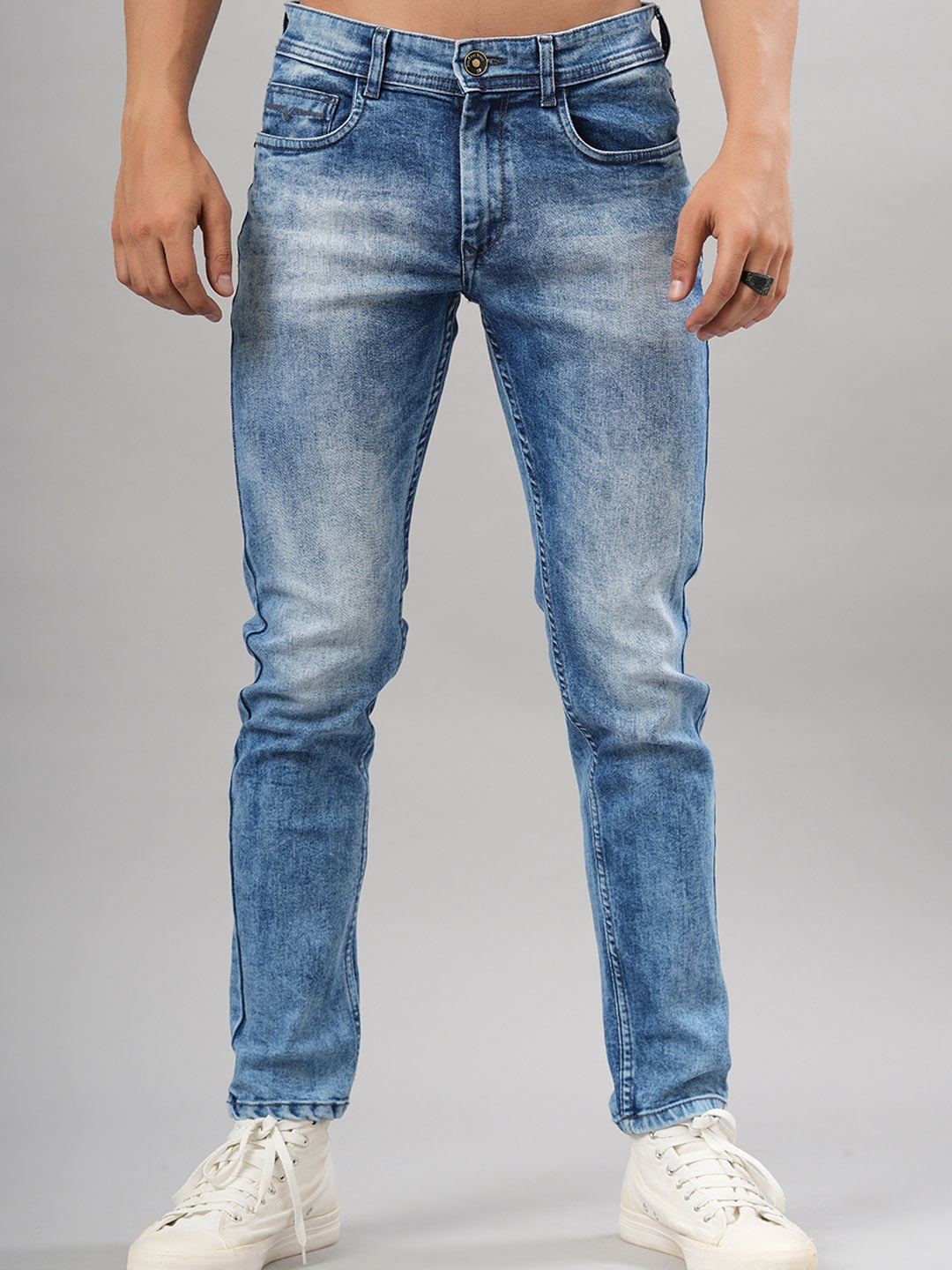 

Tistabene Men Blue Comfort Slim Fit Heavy Fade Stretchable Jeans