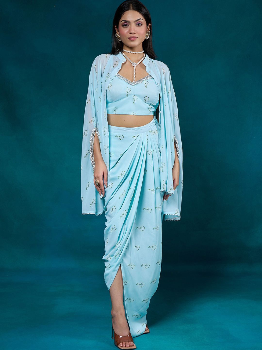 

Alaya By Stage3 Women Blue Printed Shrug