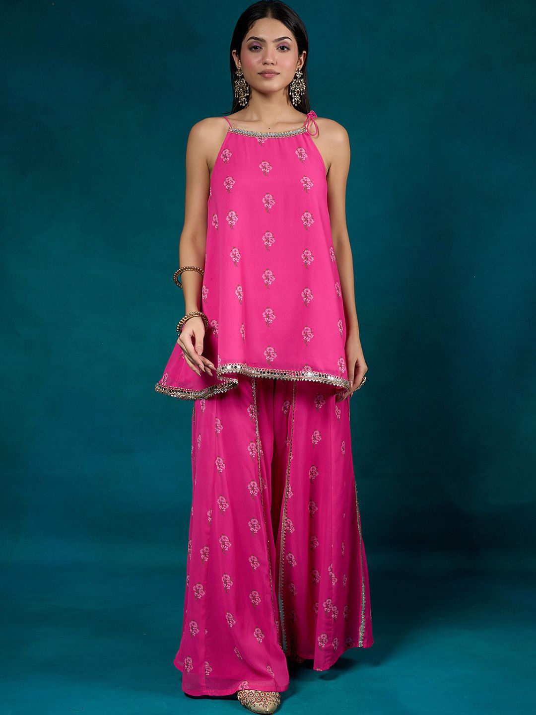 

Alaya By Stage3 Women Pink Georgette Kurta