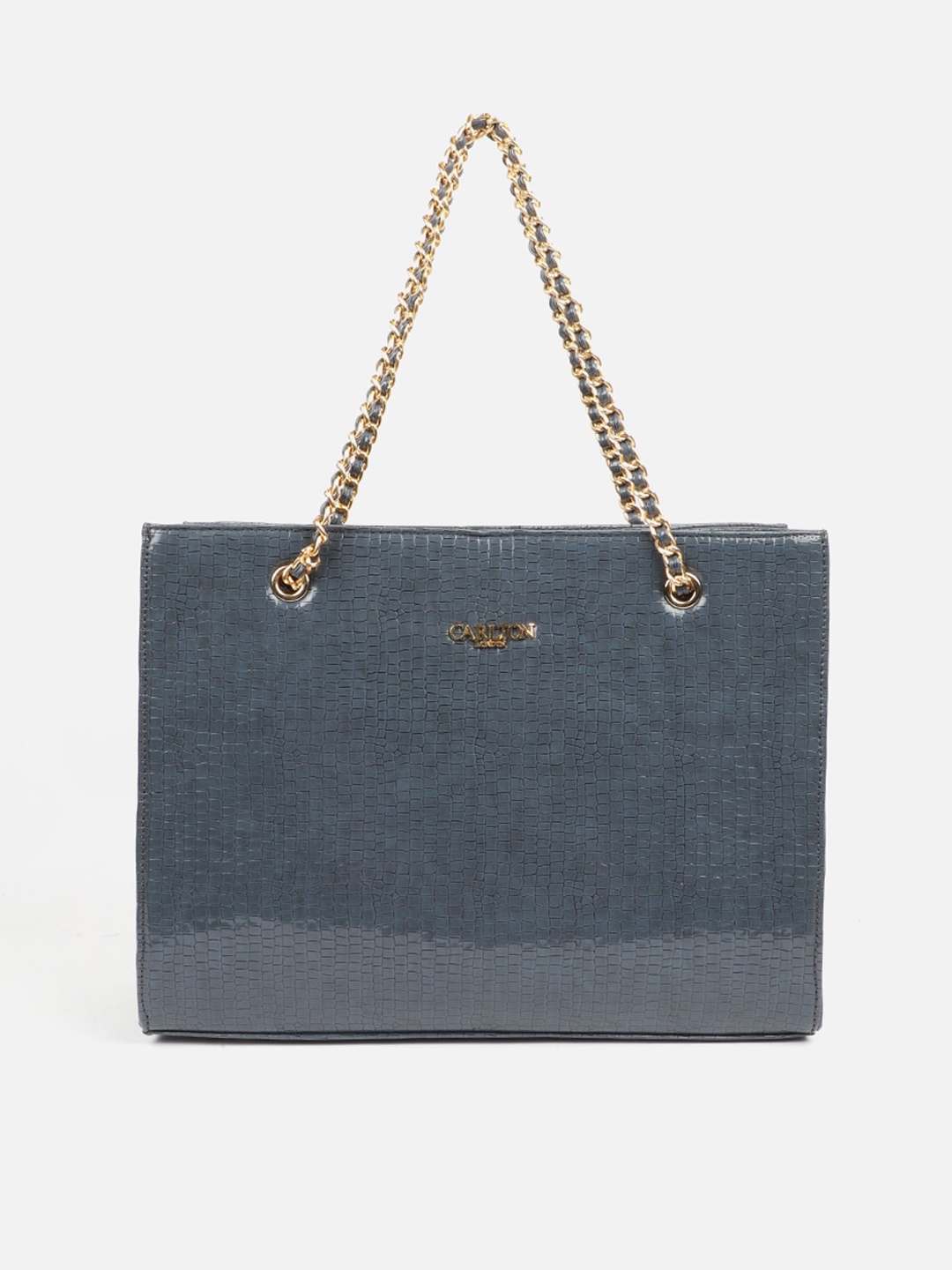 

Carlton London Women Grey Textured Synthetic Handheld Bag