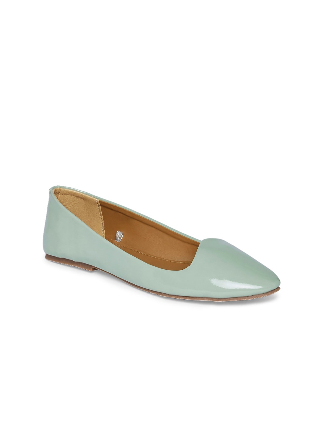 

People Women Sea Green Solid Ballerinas Flats