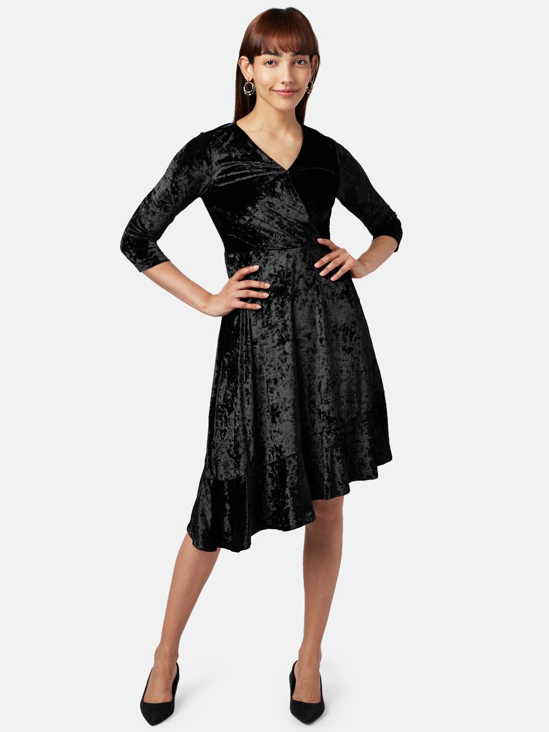 

Annabelle by Pantaloons Women Black Silk Dress