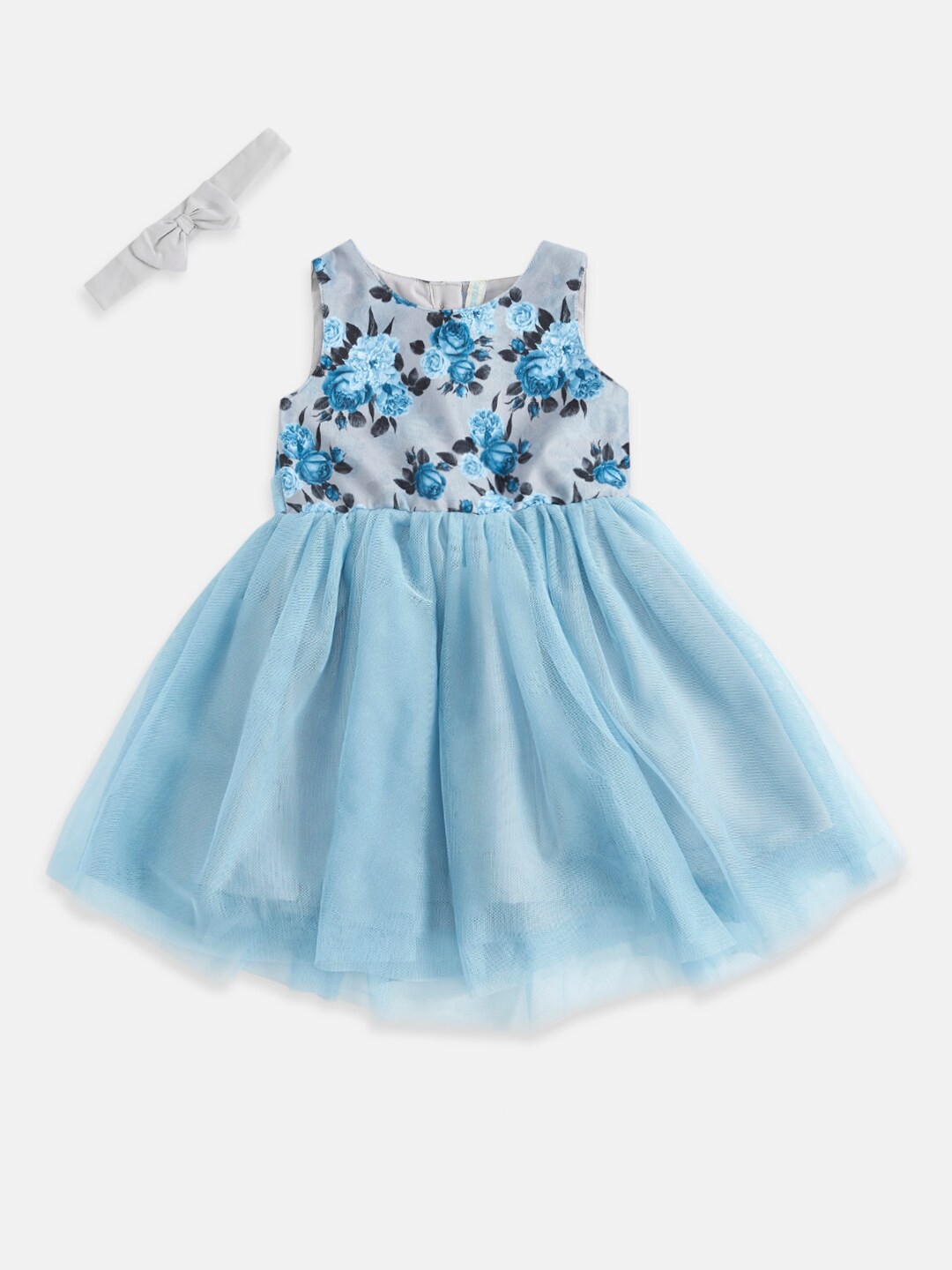 

Pantaloons Baby Girls Blue Floral Dress