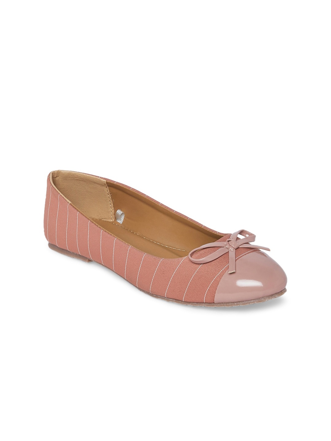 

People Women Pink Textured Ballerinas with Bows Flats