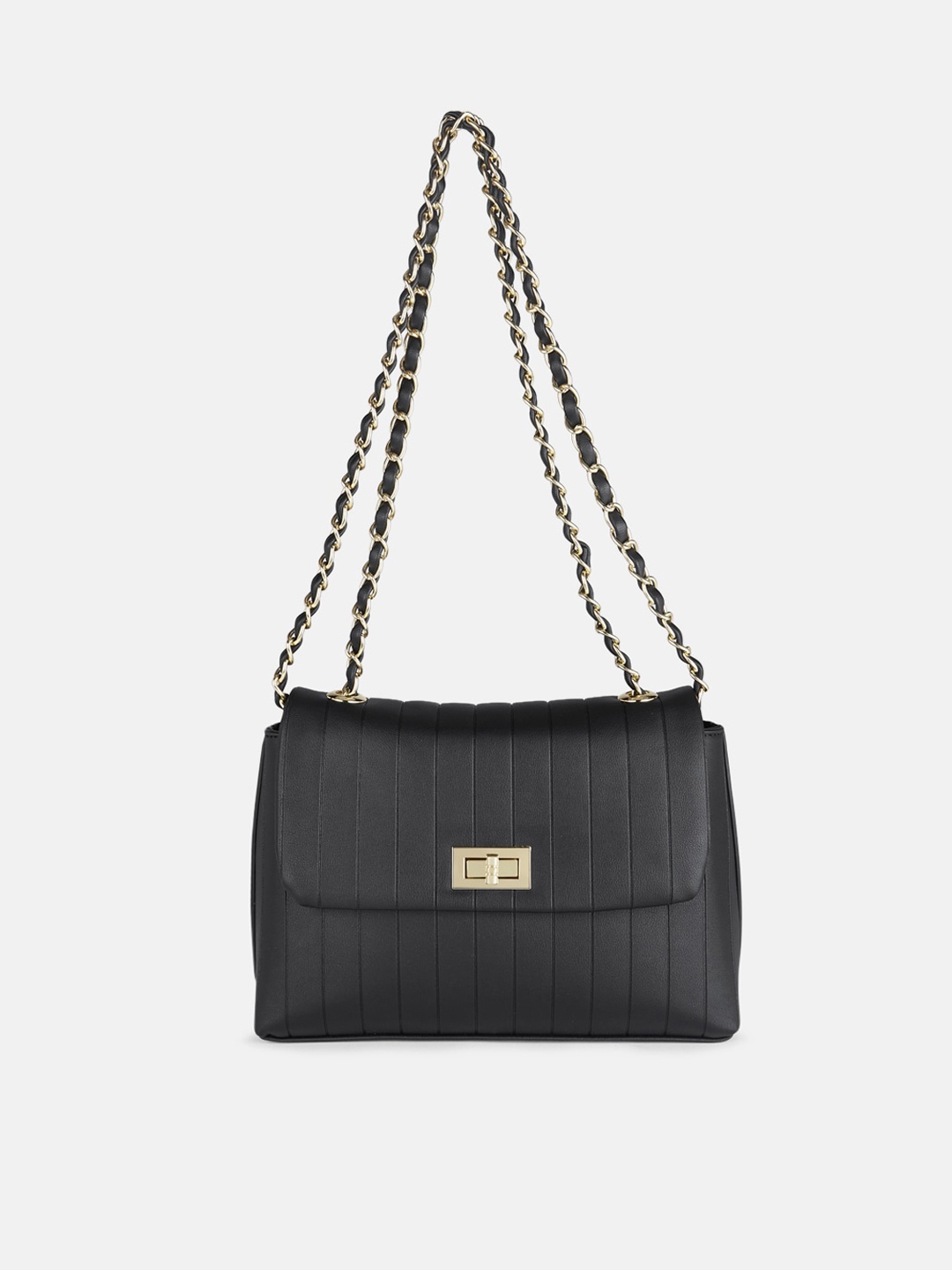 

Forever Glam by Pantaloons Black Textured Structured Shoulder Bag