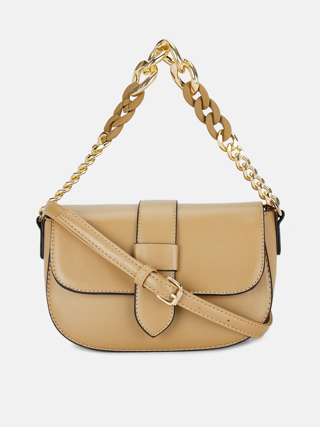 

Forever Glam by Pantaloons Beige Structured Sling Bag