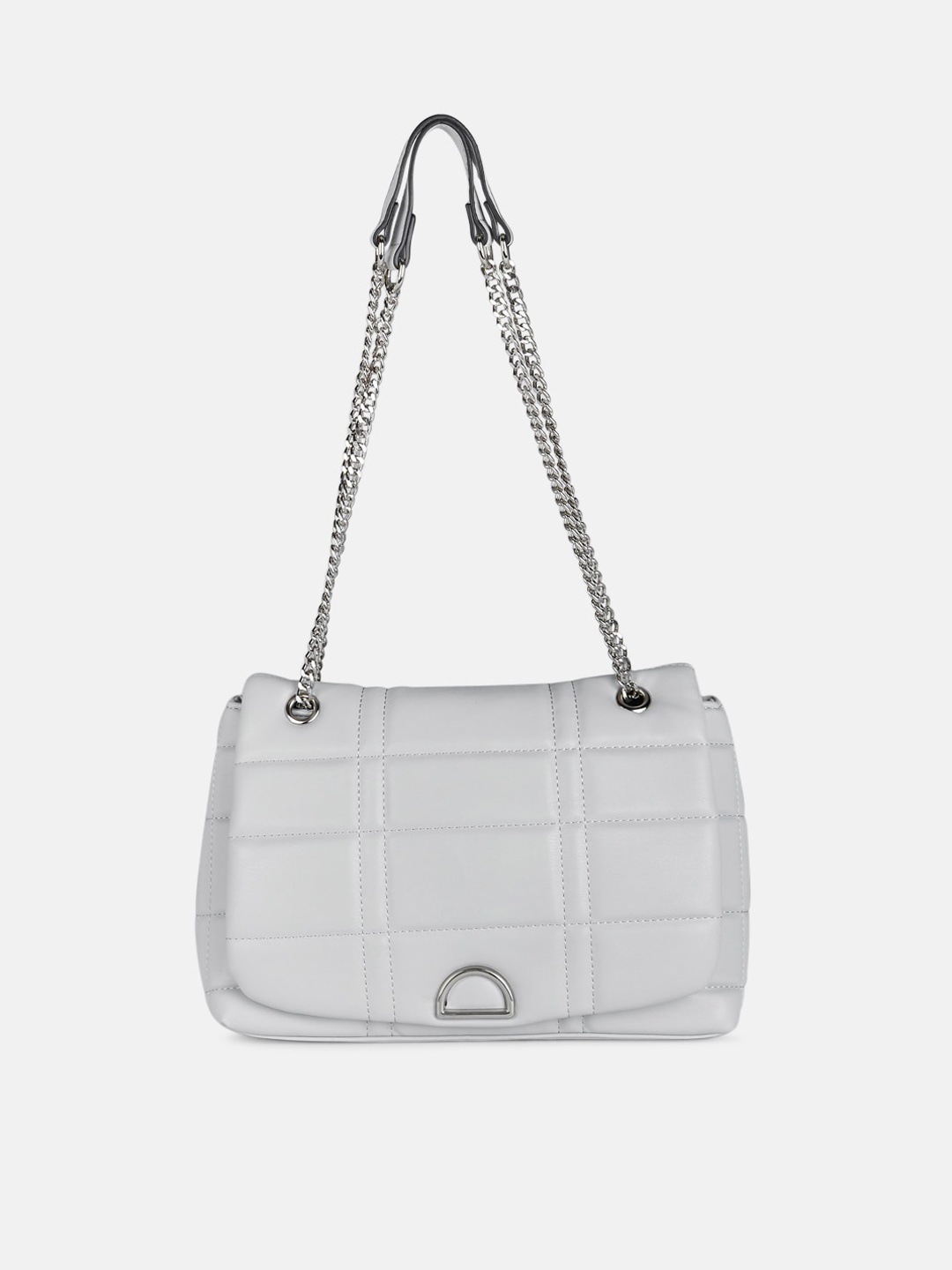 

Forever Glam by Pantaloons Grey Textured Structured Shoulder Bag