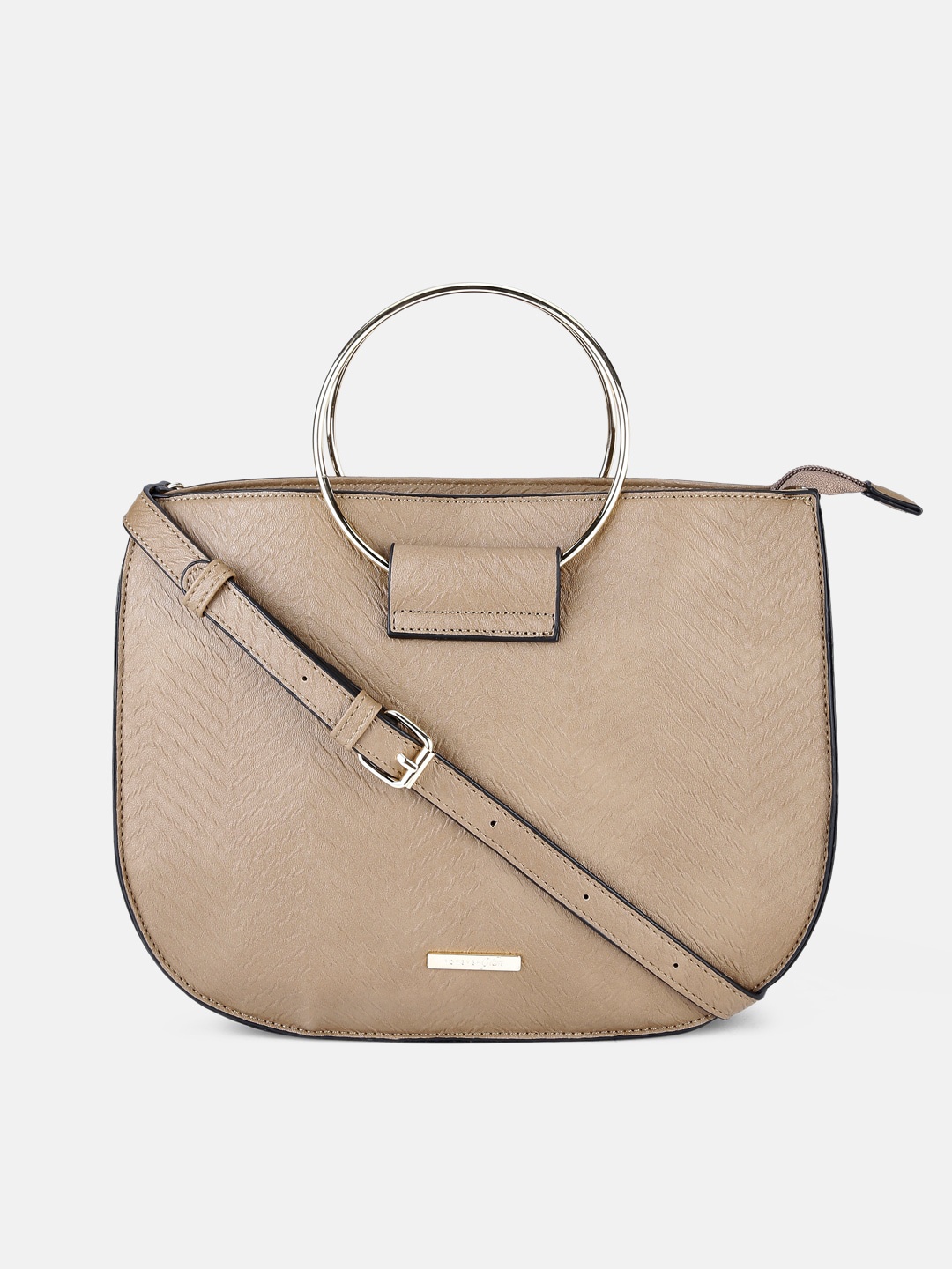 

Forever Glam by Pantaloons Taupe Half Moon Handheld Bag