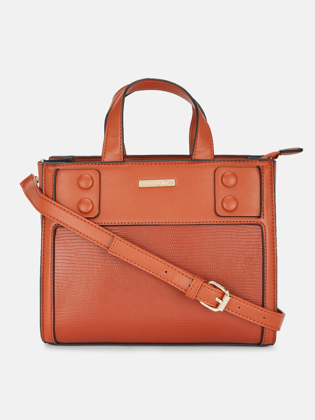 

Forever Glam by Pantaloons Orange Structured Handheld Bag
