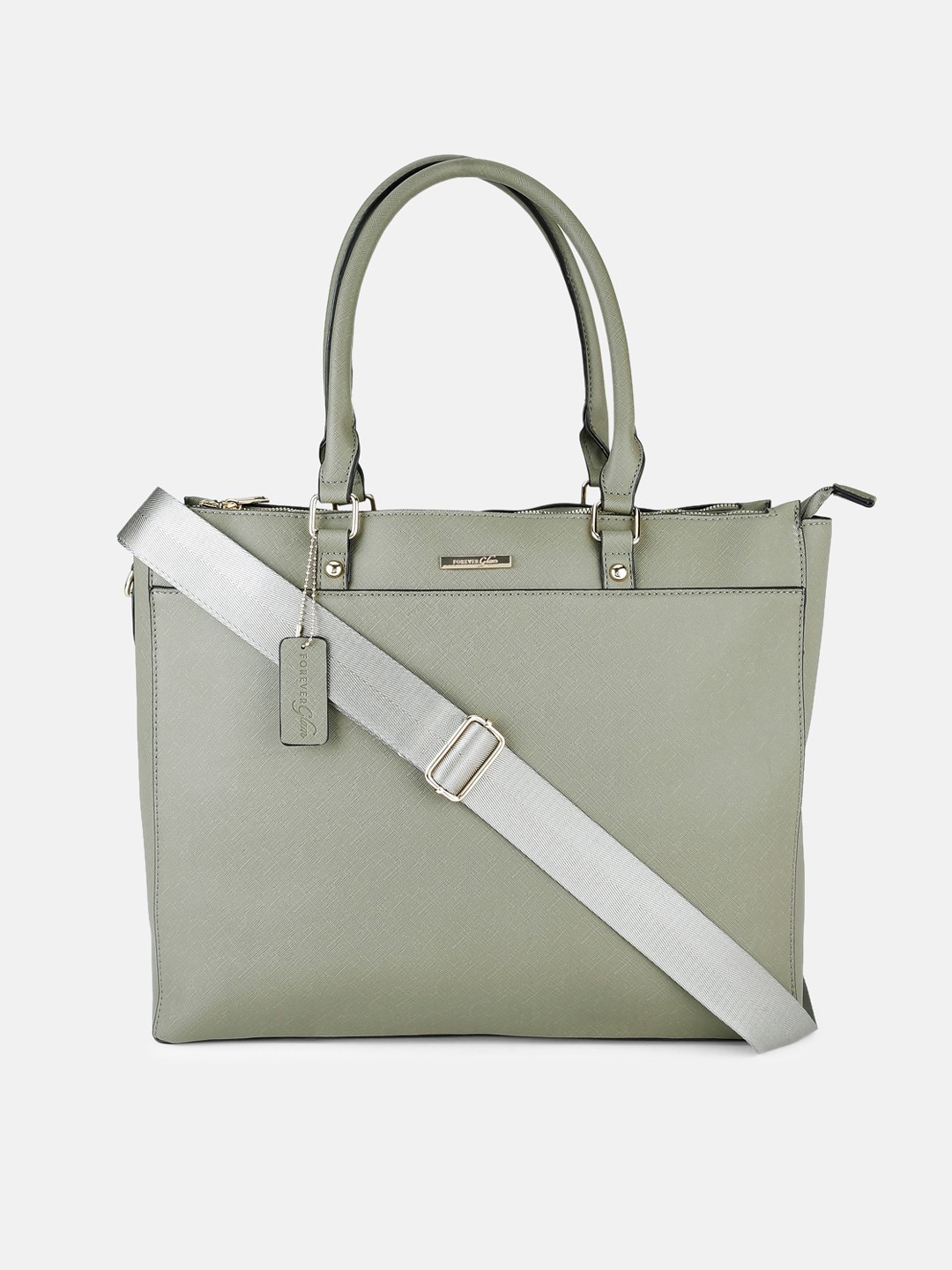 Forever Glam by Pantaloons Khaki Oversized Structured Shoulder Bag