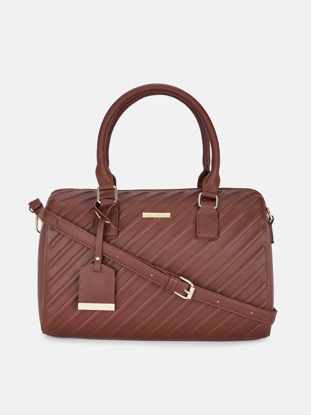 

Forever Glam by Pantaloons Brown Textured Structured Satchel