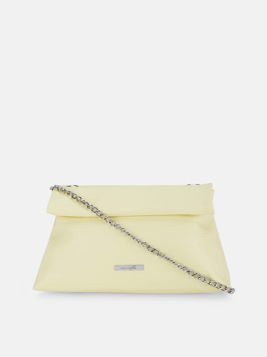

Forever Glam by Pantaloons Yellow Structured Sling Bag