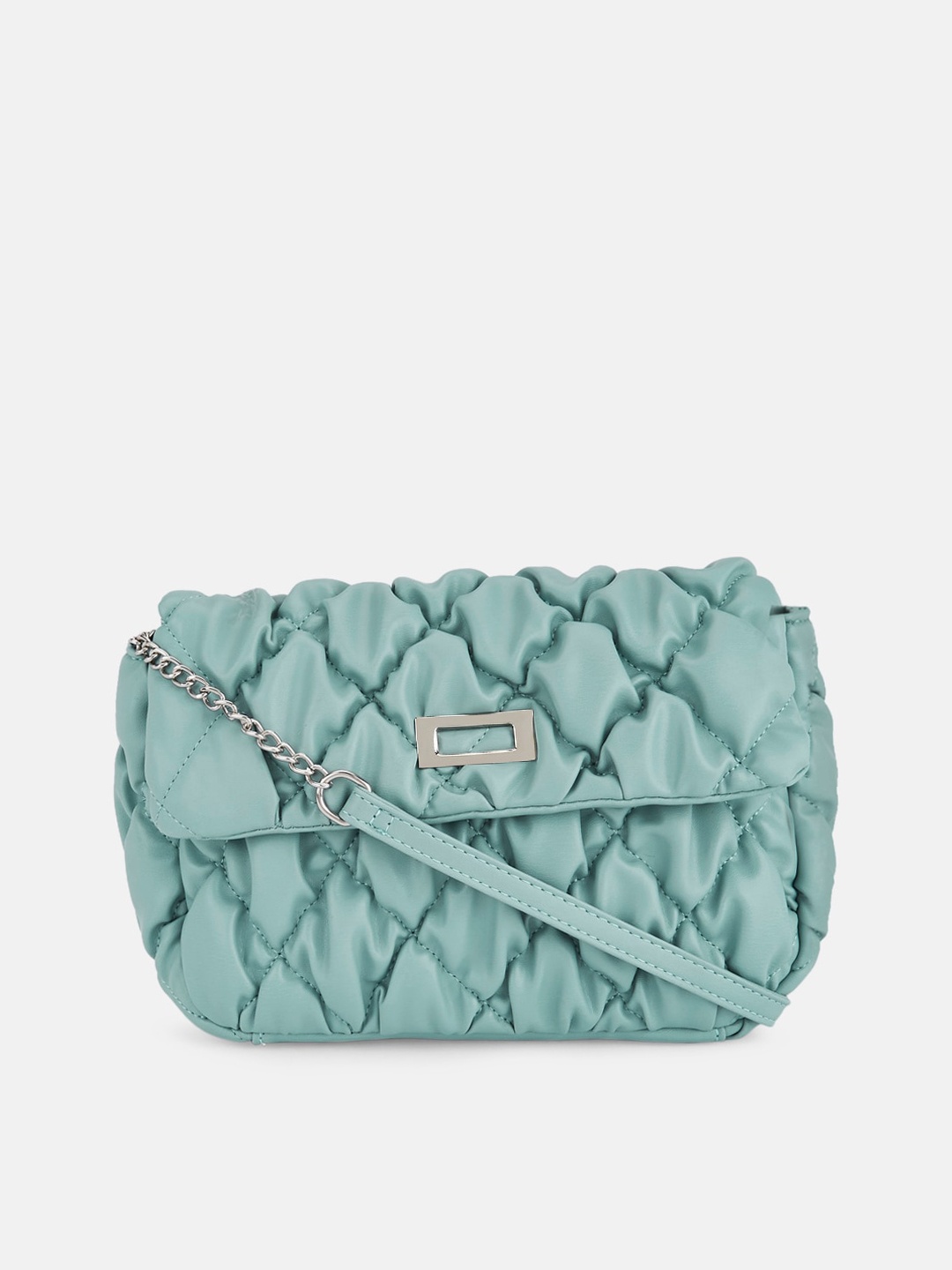 

Forever Glam by Pantaloons Blue Textured Structured Sling Bag