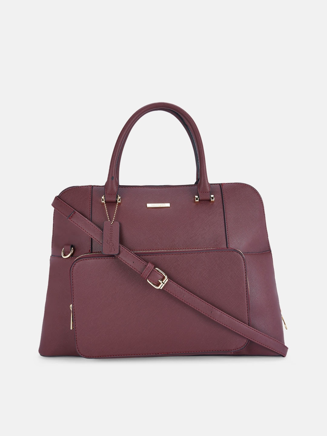 

Forever Glam by Pantaloons Magenta Oversized Structured Handheld Bag