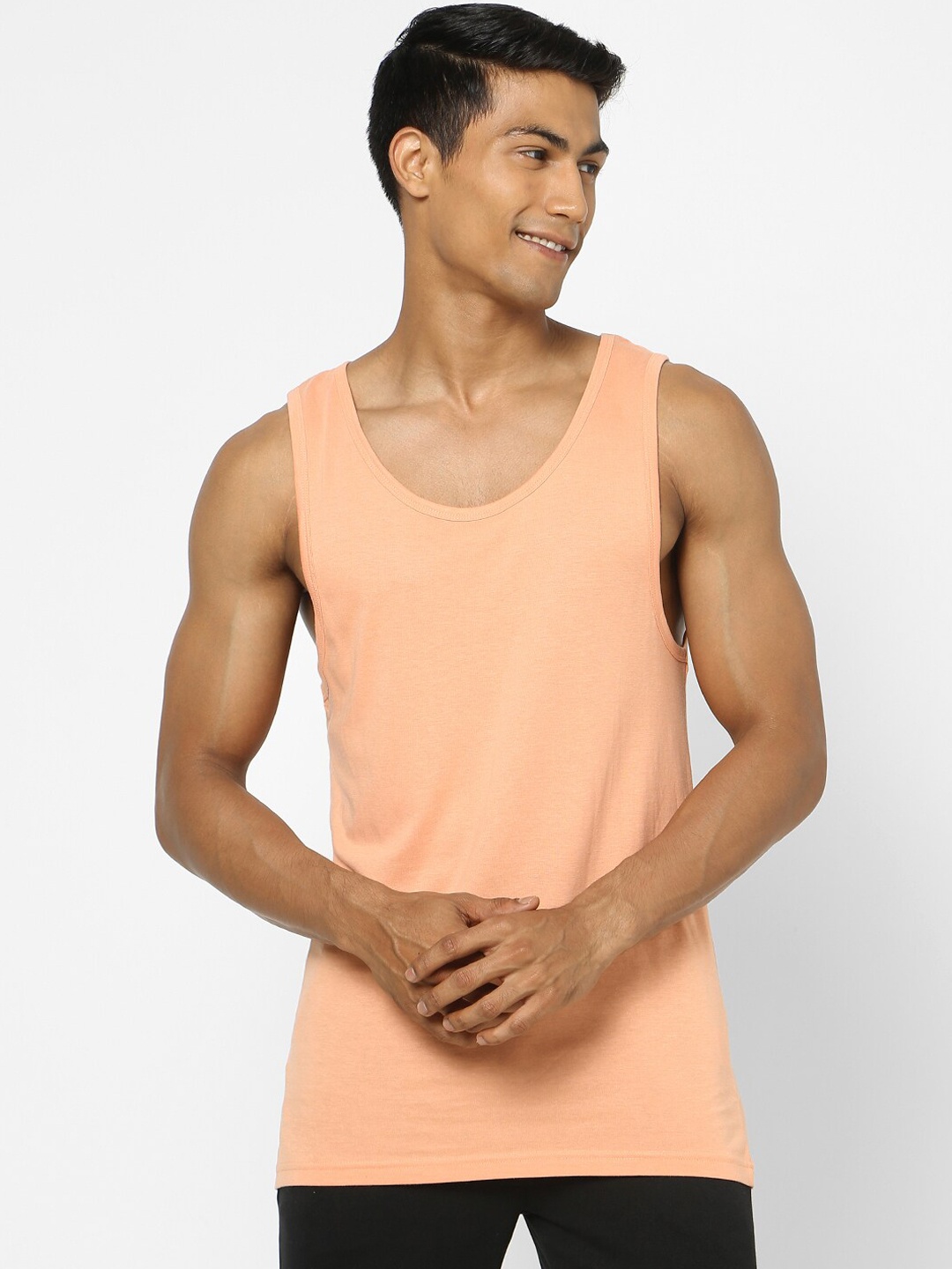 

Ajile by Pantaloons Men Orange Solid Innerwear Vests