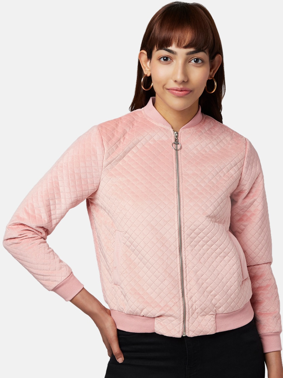 

Honey by Pantaloons Women Pink Quilted Jacket
