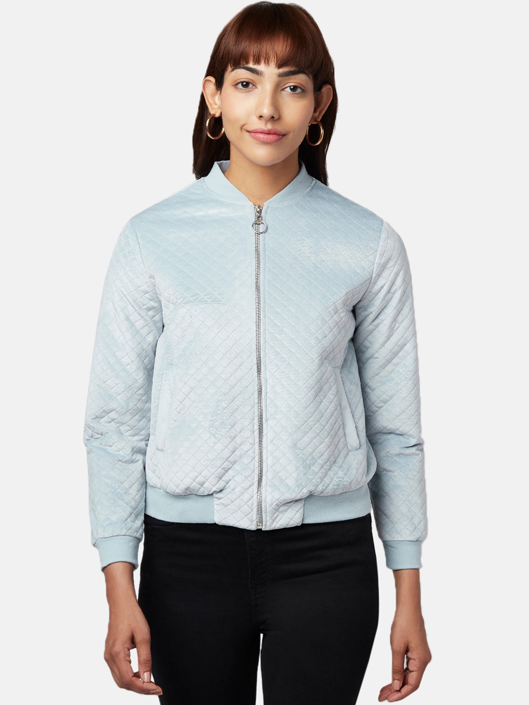 

Honey by Pantaloons Women Blue Quilted Jacket