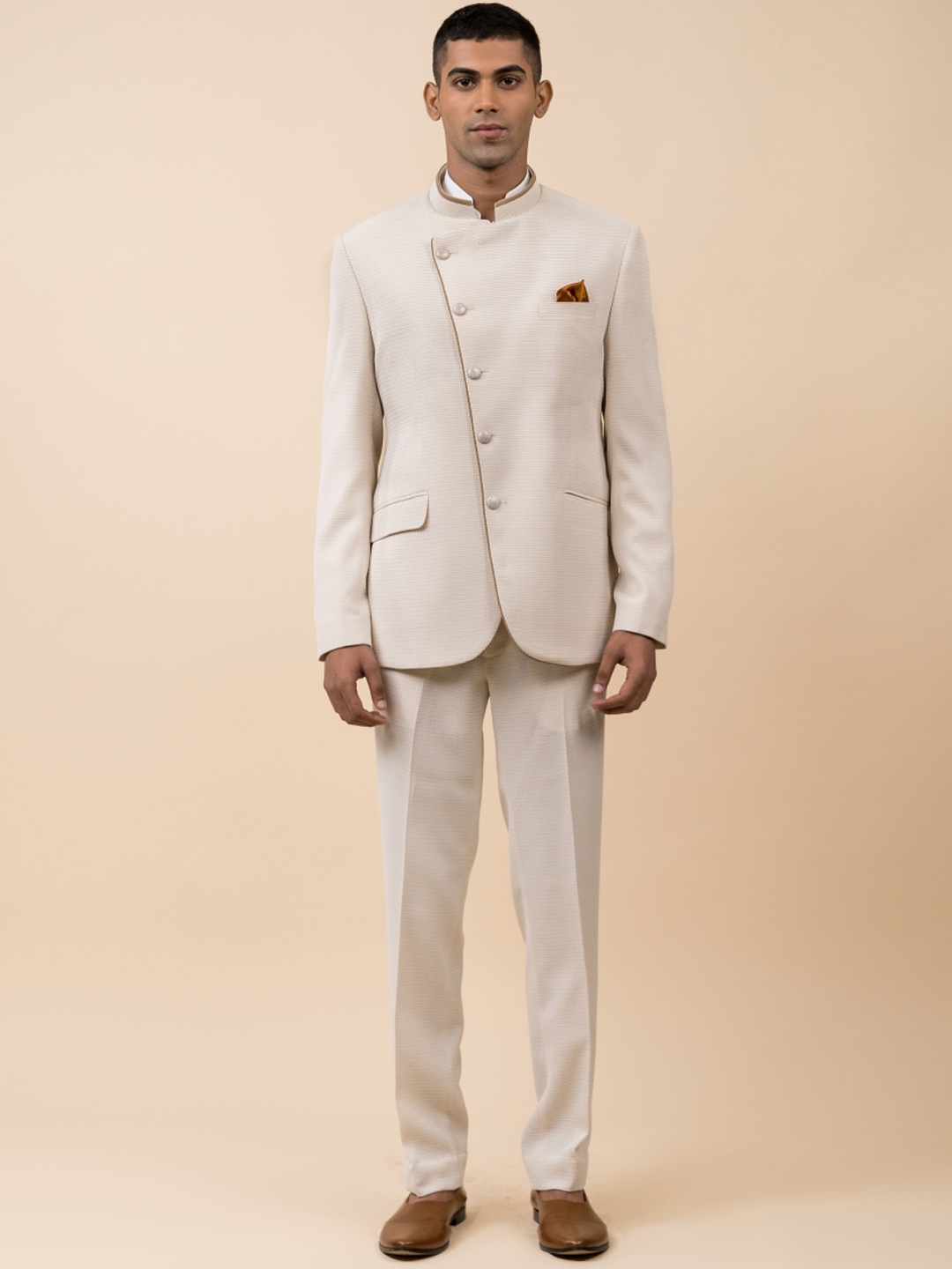 

Tasva Men Off White Formal Trousers