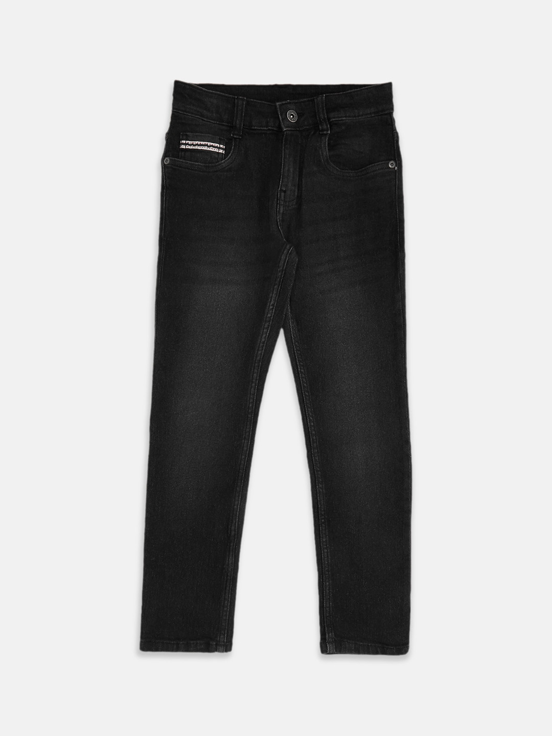 

Pantaloons Junior Boys Black Tapered Fit Light Fade Dark Shade Jeans