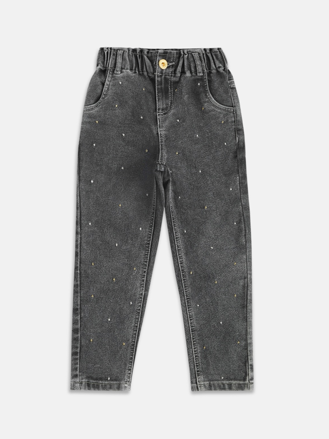 

Pantaloons Junior Girls Black Boyfriend Fit Heavy Fade Dark Shade Jeans