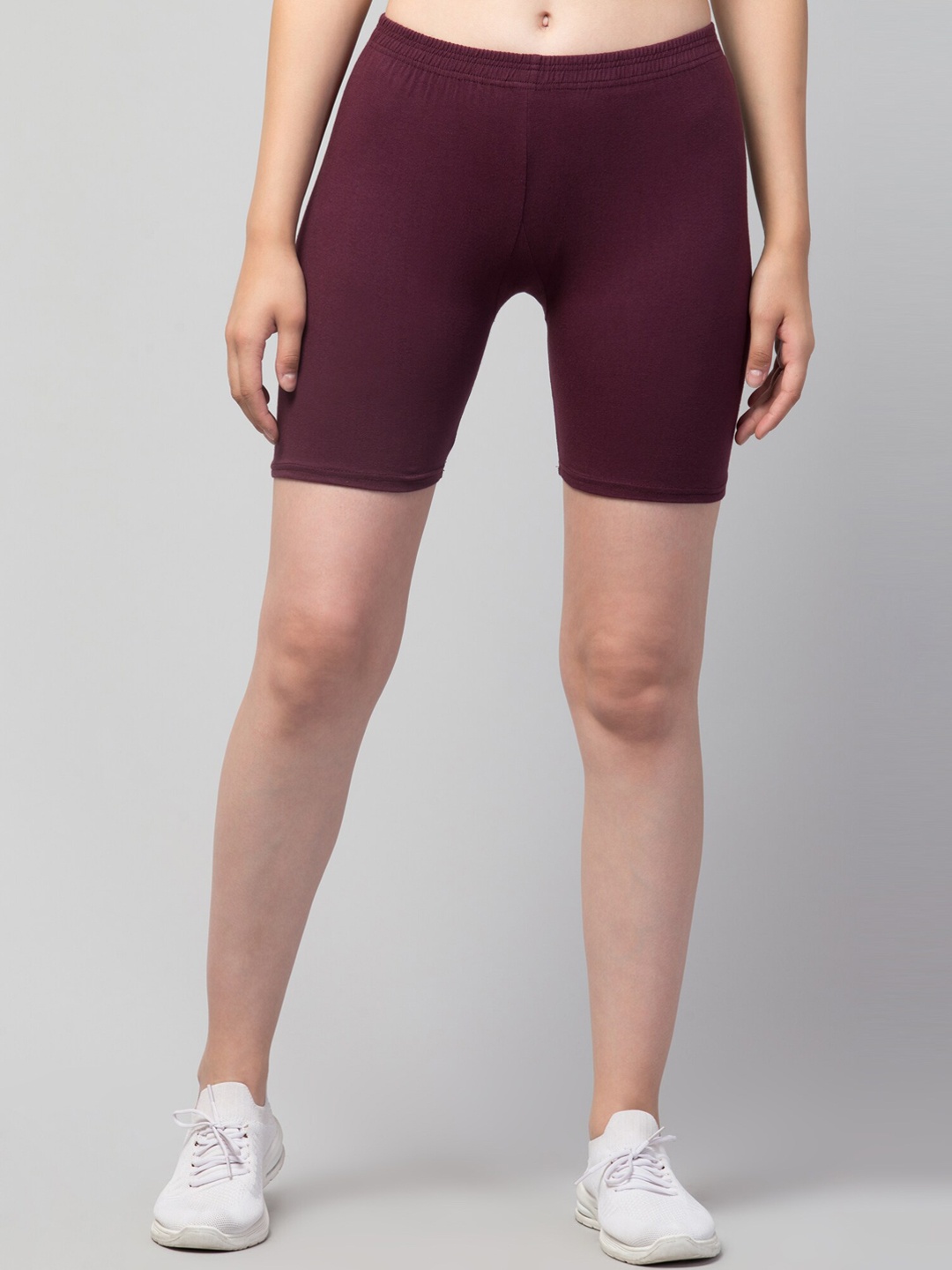 

Apraa & Parma Women Maroon Solid Cotton Skinny Fit Cycling Sports Shorts