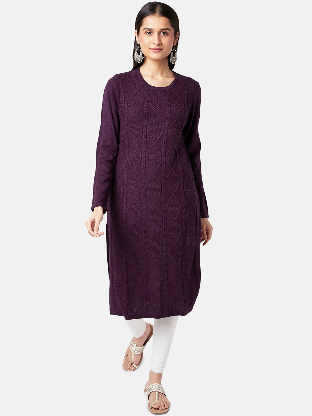 

RANGMANCH BY PANTALOONS Women Purple Solid Acrylic Kurta