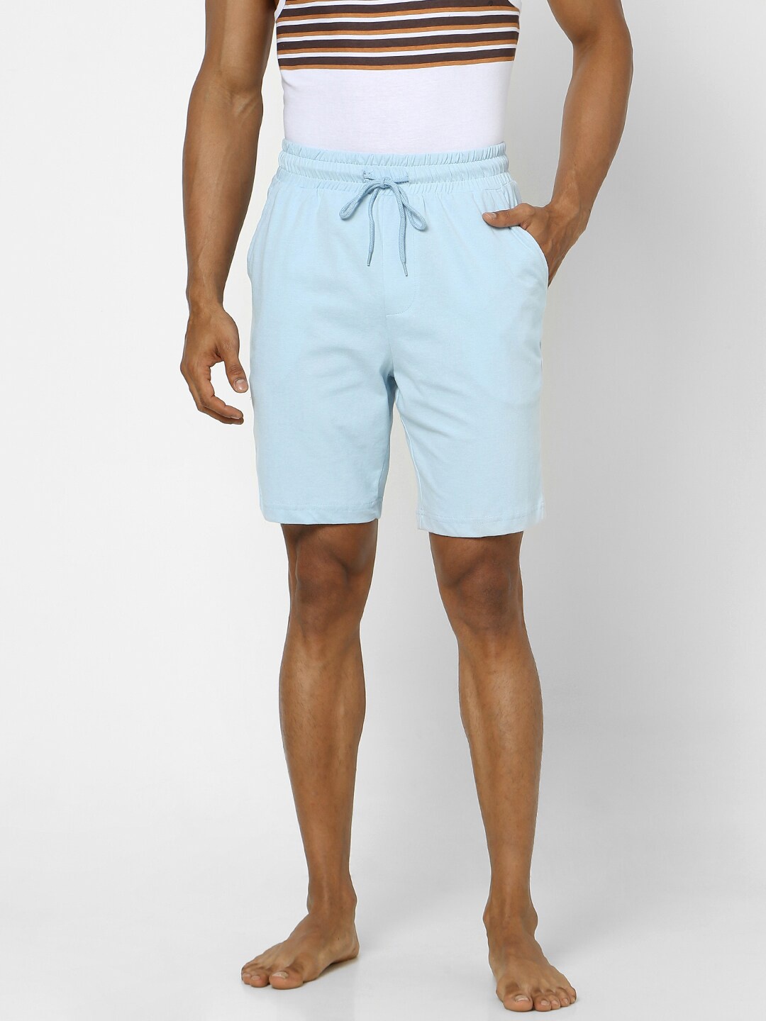 

Ajile by Pantaloons Men Blue Cotton Lounge Shorts