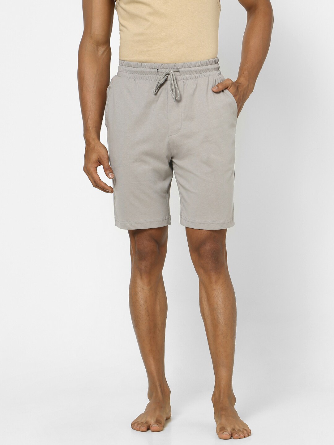 

Ajile by Pantaloons Men Grey Cotton Lounge Shorts