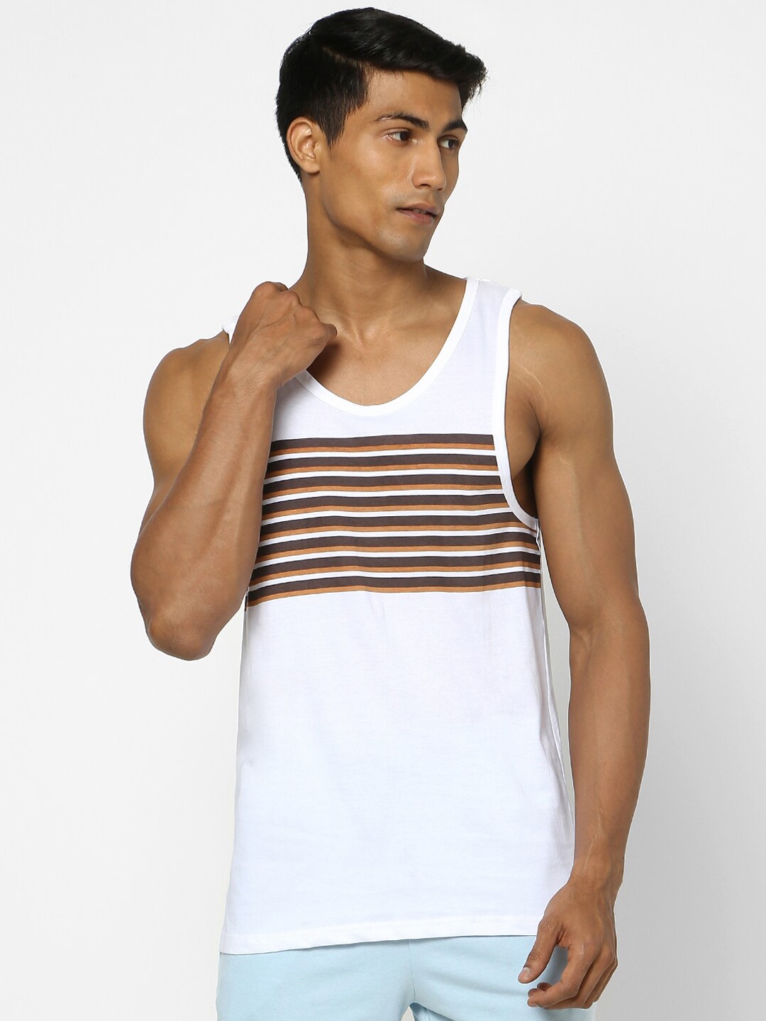 

Ajile by Pantaloons Men Striped Innerwear Vest, White