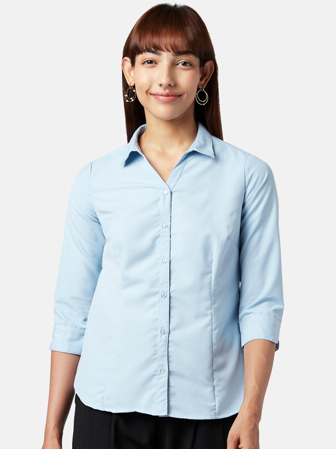 

Annabelle by Pantaloons Women Blue Solid Casual Shirt