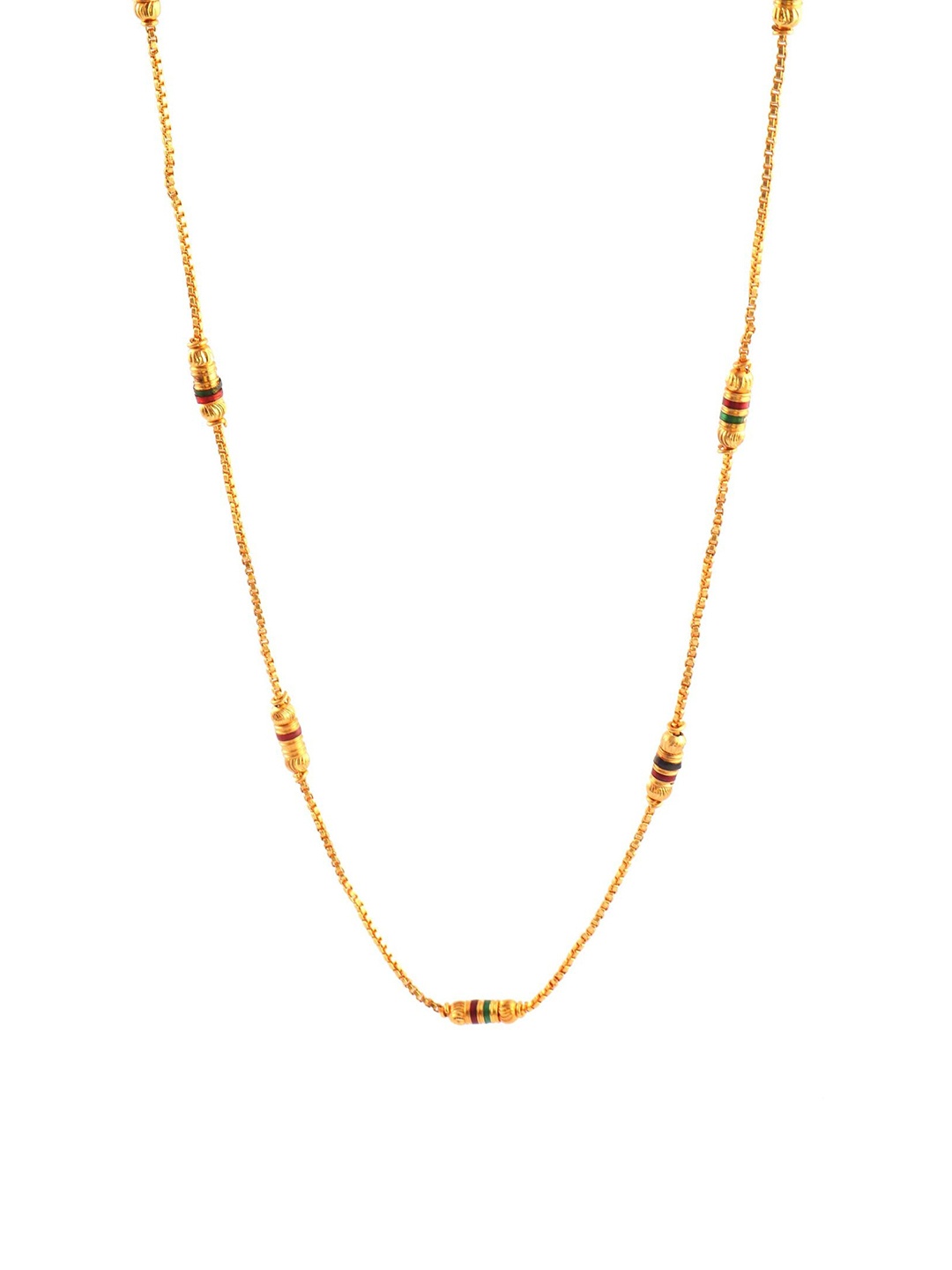 

Jewar Mandi Unisex Gold-Toned & Black Brass Gold-Plated Handcrafted Chain