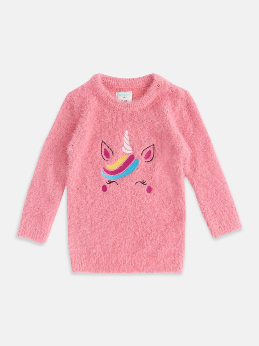 

Pantaloons Baby Girls Pink & Blue Printed Pullover