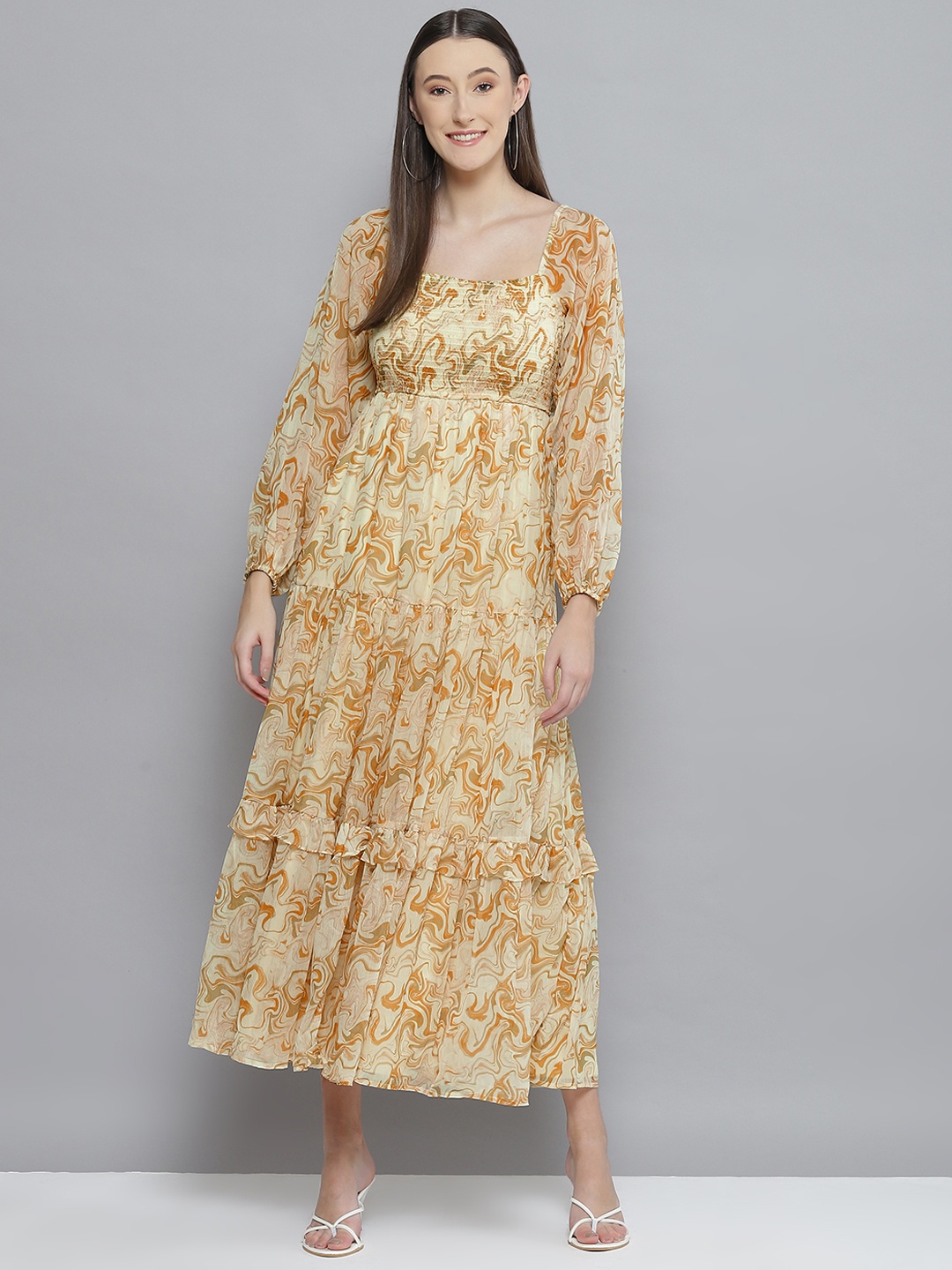 

Femella Mustard Yellow Chiffon Maxi Dress