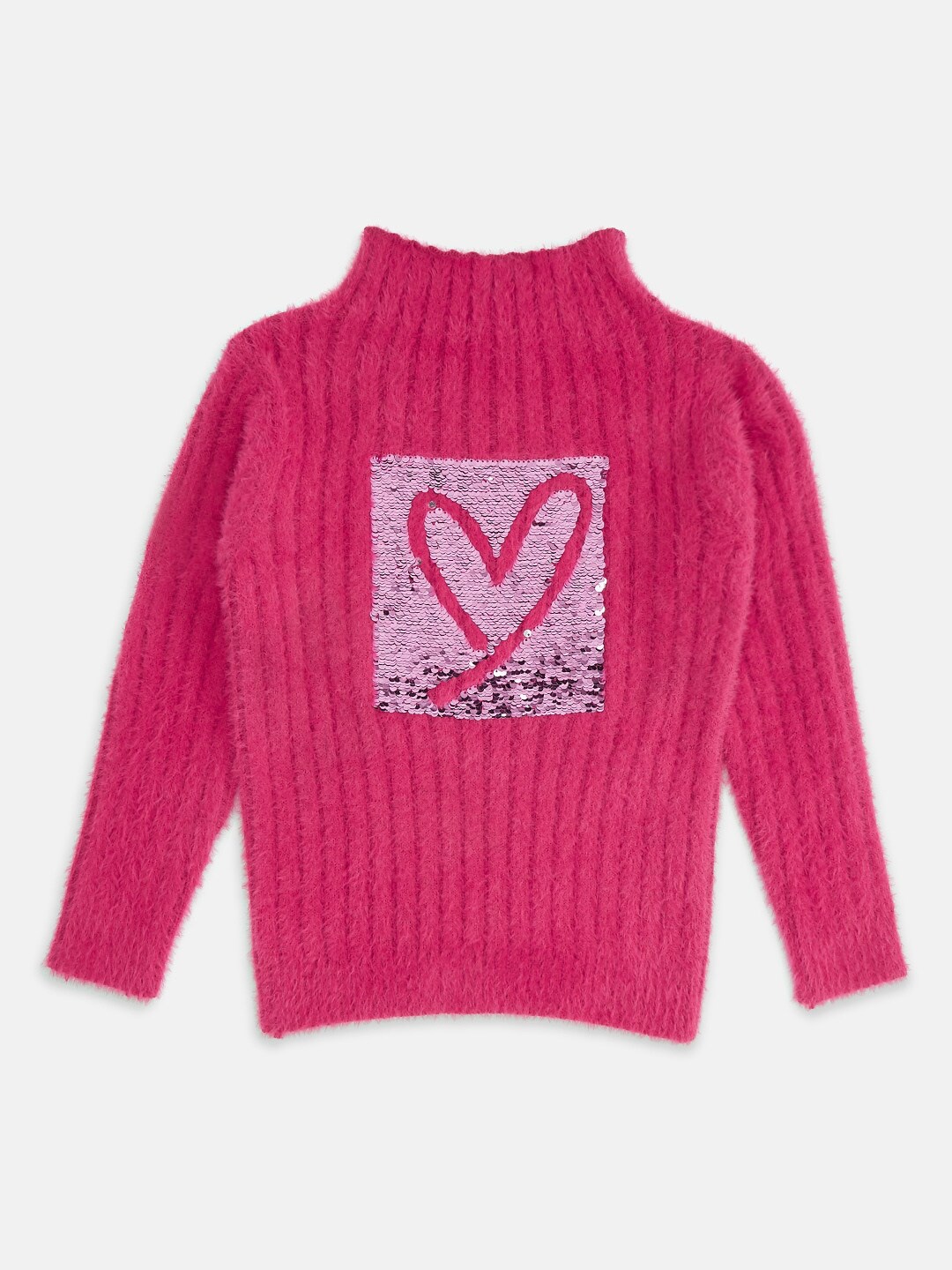

Pantaloons Junior Girls Pink Pullover with Embellished Detail