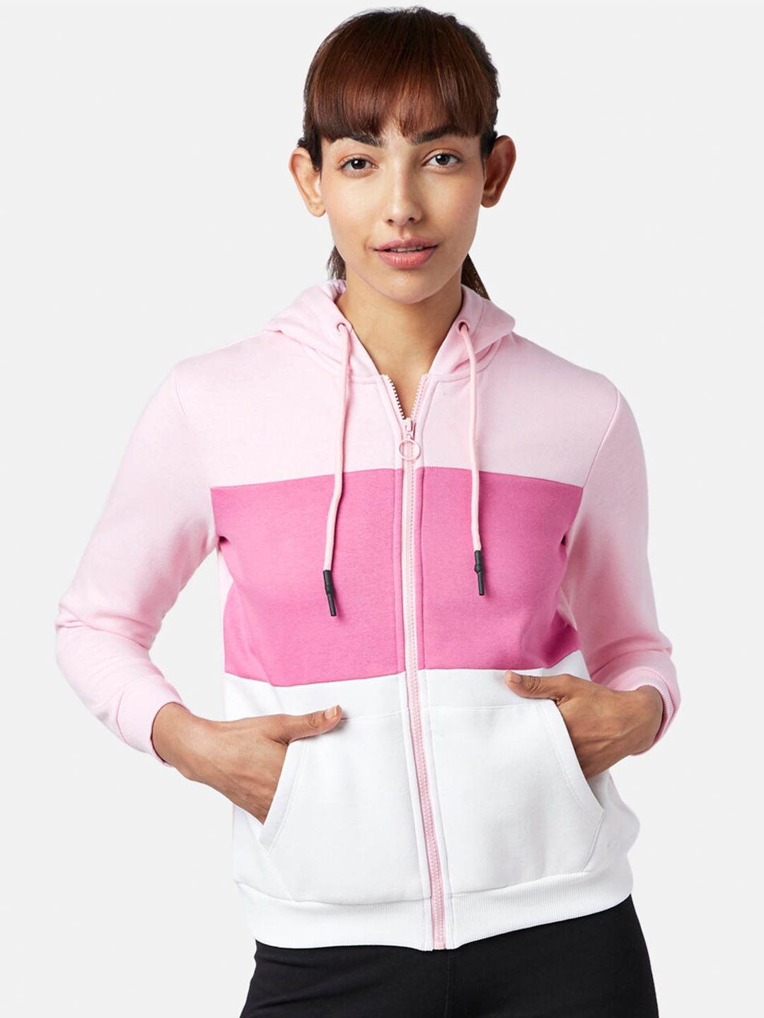 

Ajile by Pantaloons Women Cream-Coloured Colourblocked Sweatshirt