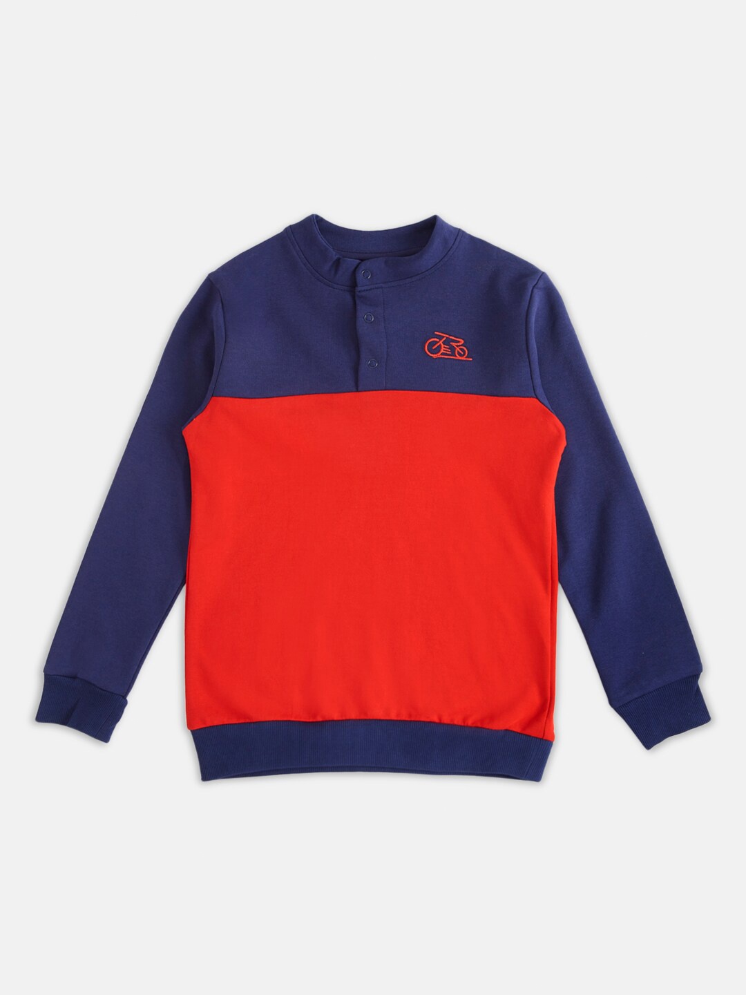 

Pantaloons Junior Boys Red Colourblocked Sweatshirt