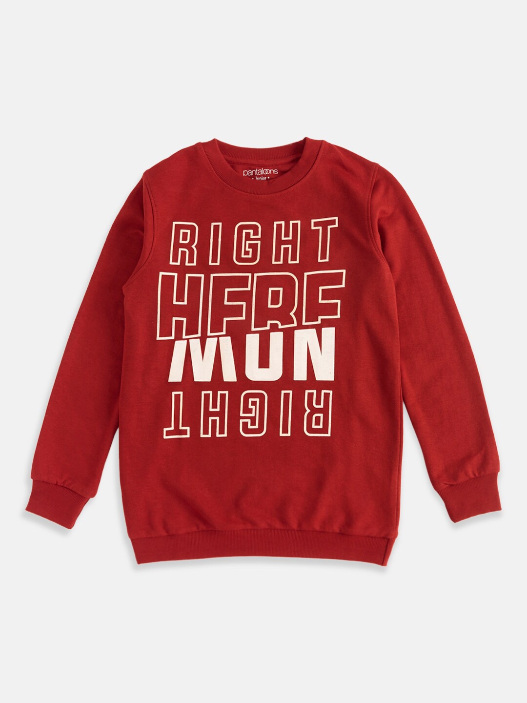 

Pantaloons Junior Boys Red Printed Sweatshirt