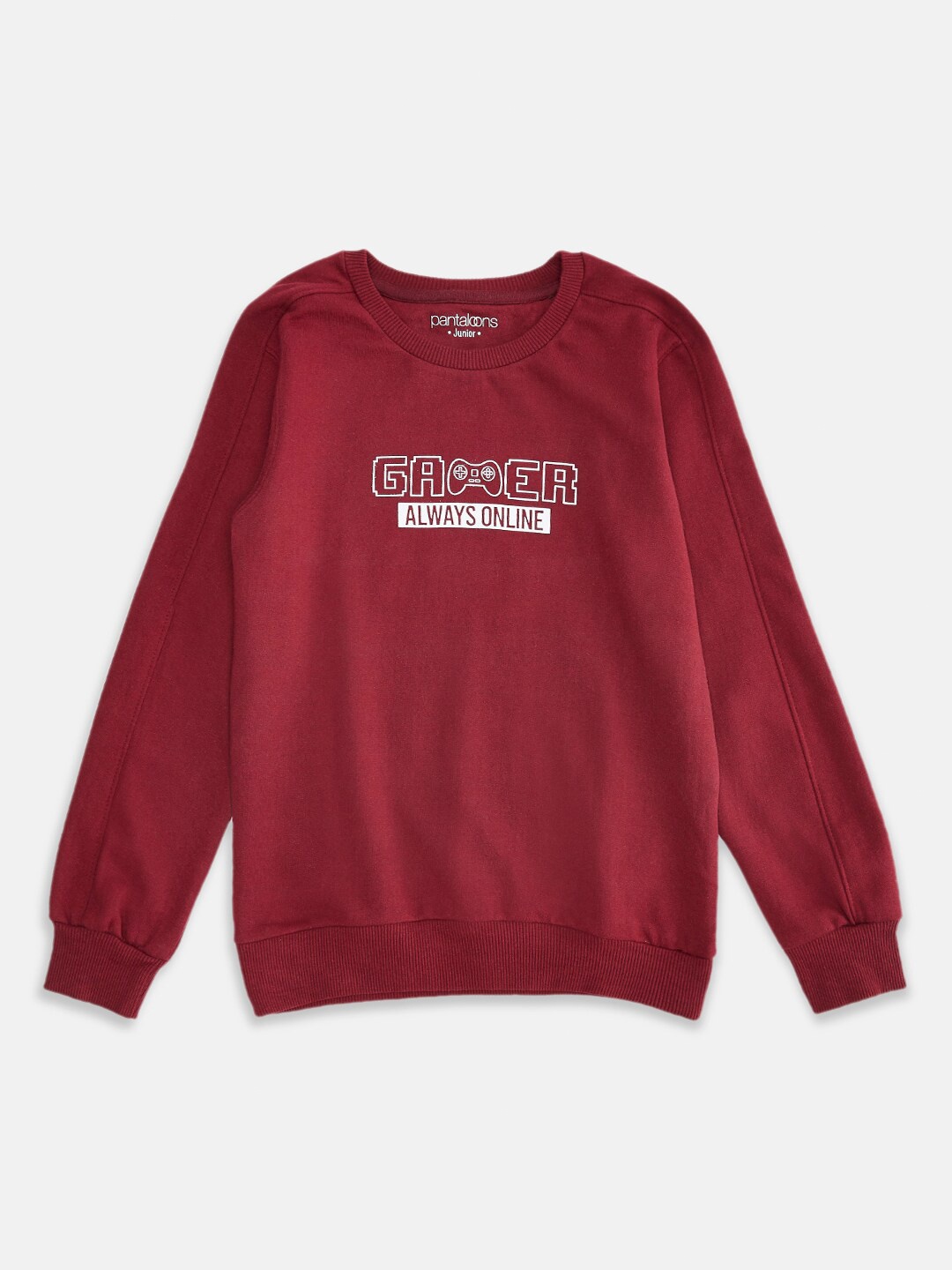 

Pantaloons Junior Boys Maroon Printed Sweatshirt